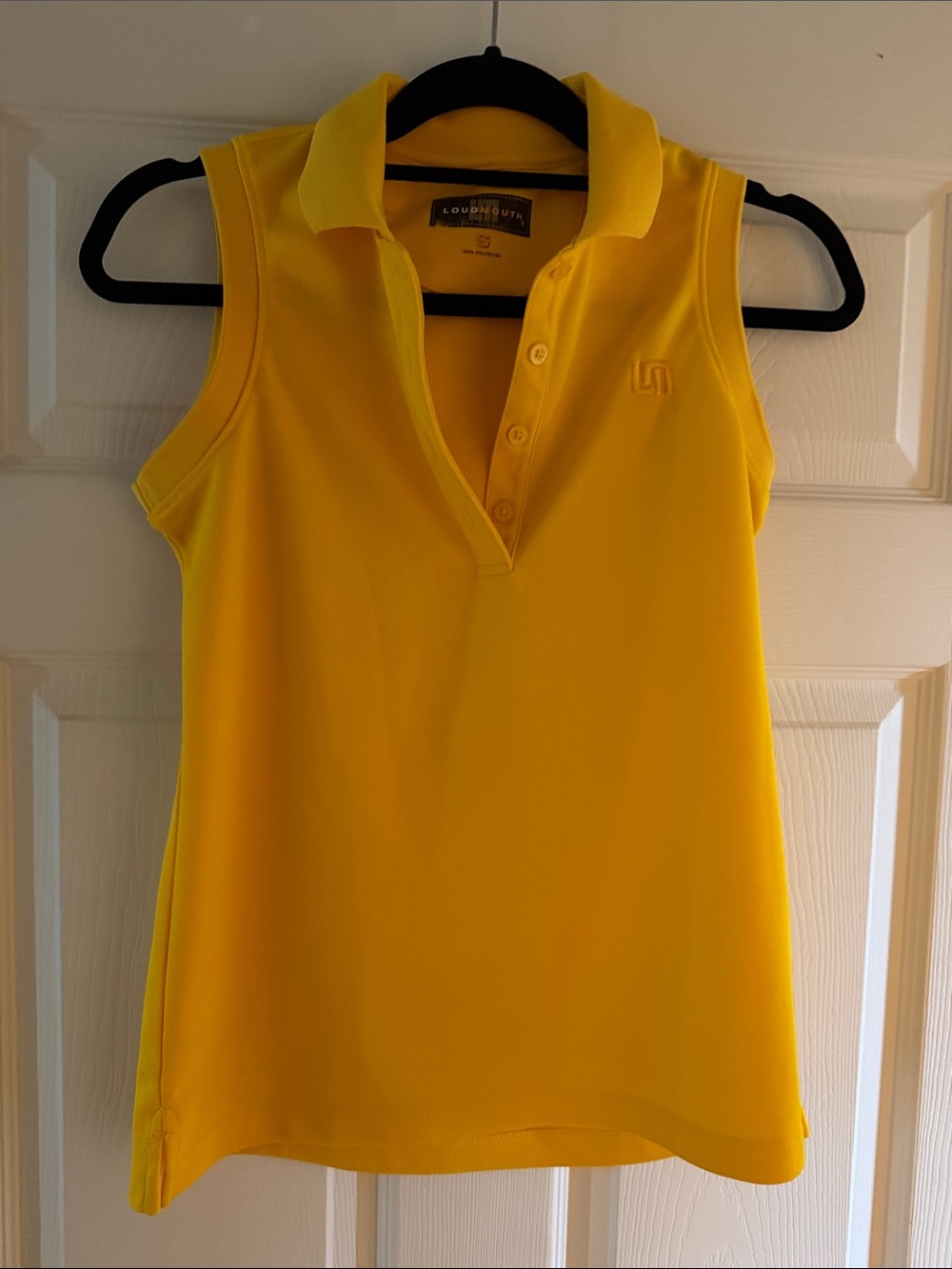 Loudmouth Women's Sleeveless Polo Tank Top in Bright Yellow